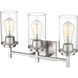 Janna 3 Light 19 inch Brushed Nickel Vanity Light Wall Light
